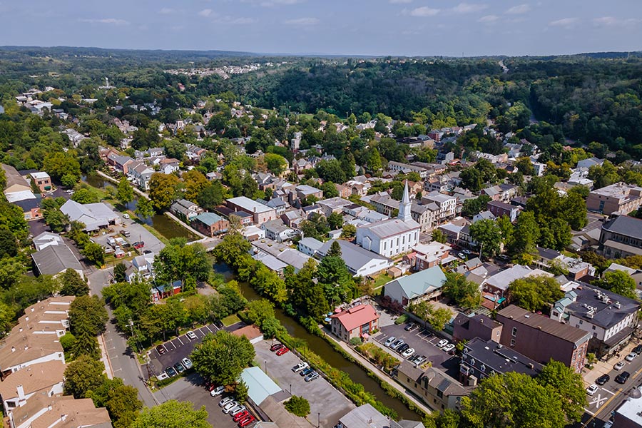 Warminster, PA Insurance - Aerial View of Suburban Pennsylvania on a Sunny Day